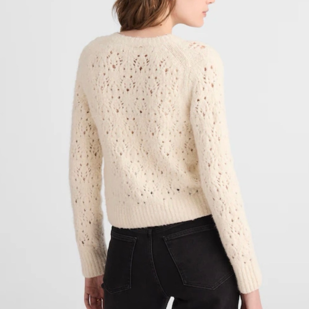 Madewell Pointelle-Stitch Cardigan in Cotton Blend Size S - Picture 2 of 9